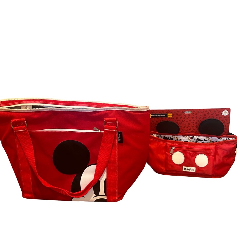 Disney Mickey Mouse Cooler Tote Bag And Unused Stroller Organizer Disney Mickey